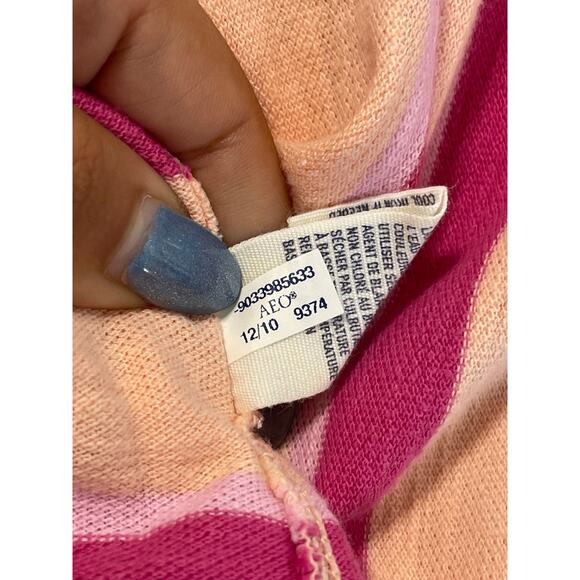 American Eagle Outfitters Collared Button 2010 Polo Women Size Large Pink Coral - Picture 8 of 10